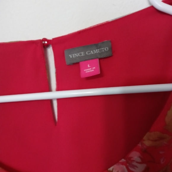 Vince Camuto Women's Floral fully lined chiffon Wing Sleeve pullover Blouse L - Picture 4 of 8